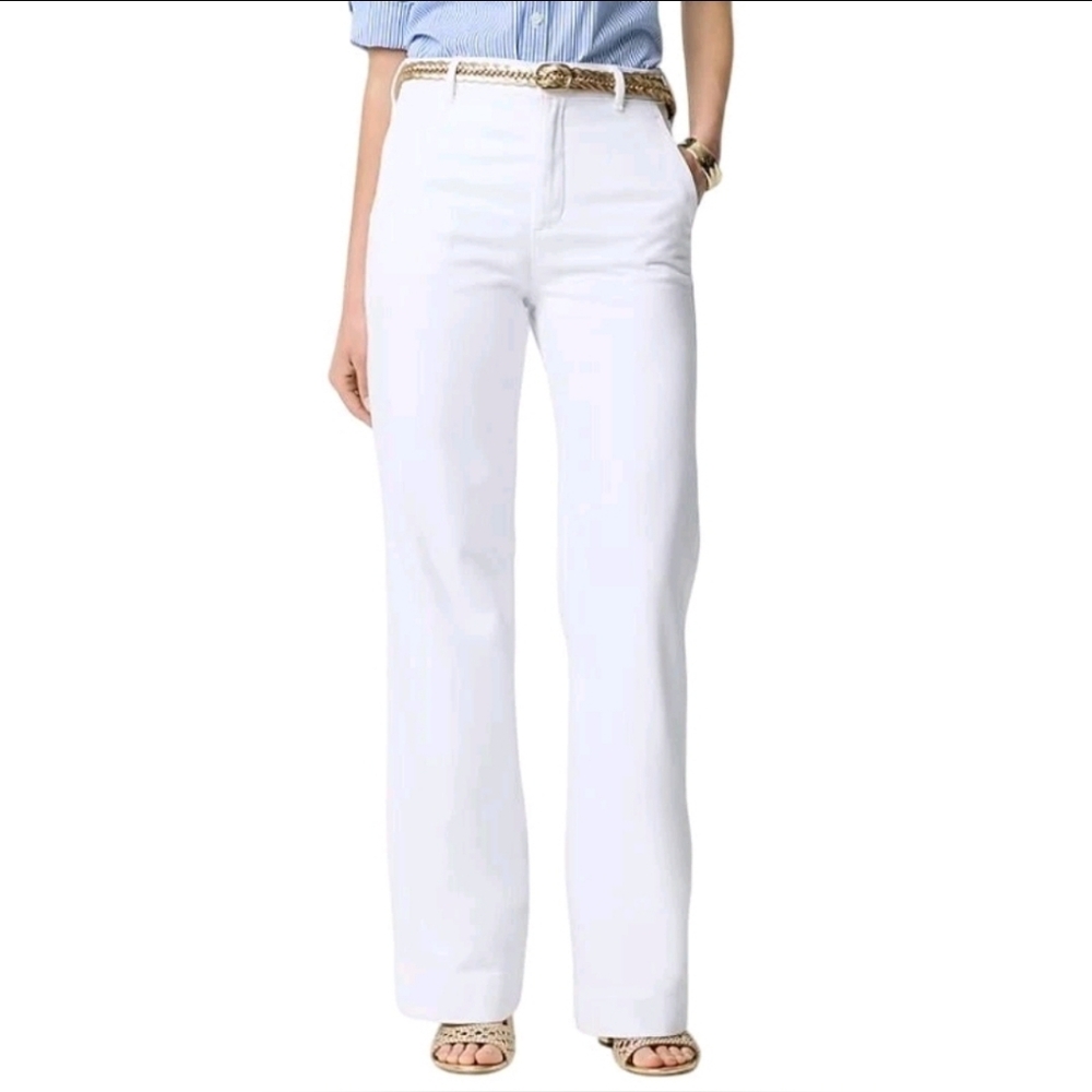 NWOT J.Crew White Slim Drapey Denim Trouser size 32 (Waist 33)